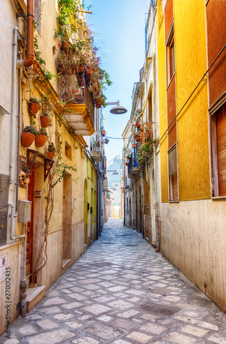 Canvas Print street  in old center of Brindisi, region Puglia, Italy