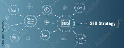 SEO Strategy - Search engine optimization concept - keywords, etc