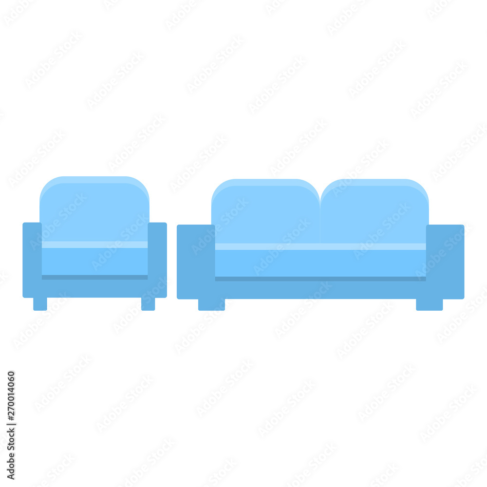 sofa and chair in the same style, flat icon sofa and chair in the same style, flat icon