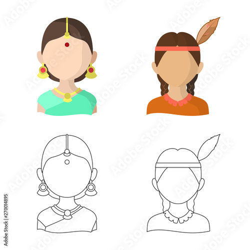Vector illustration of imitator and resident logo. Set of imitator and culture stock symbol for web.