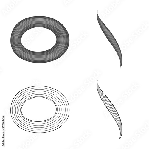 Isolated object of fiber and muscular icon. Set of fiber and body  stock symbol for web.