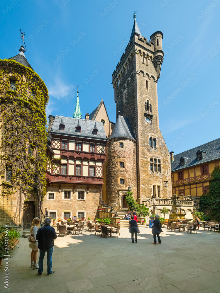 Obraz premium Castle Wernigerode, Harz, Saxony-Anhalt, Germany, Europe,. May 2016