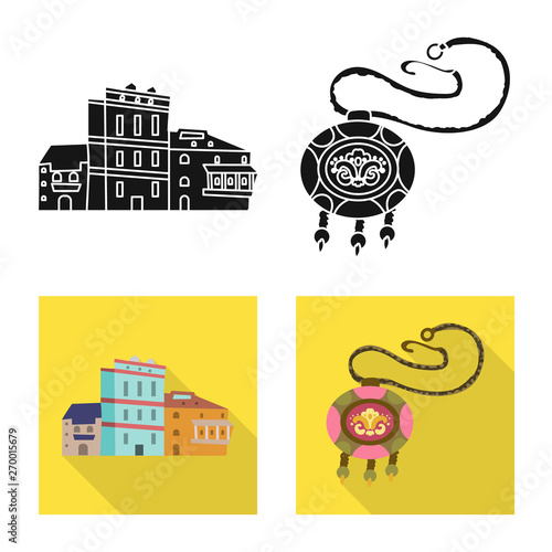 Vector illustration of culture and sightseeing logo. Collection of culture and originality vector icon for stock.