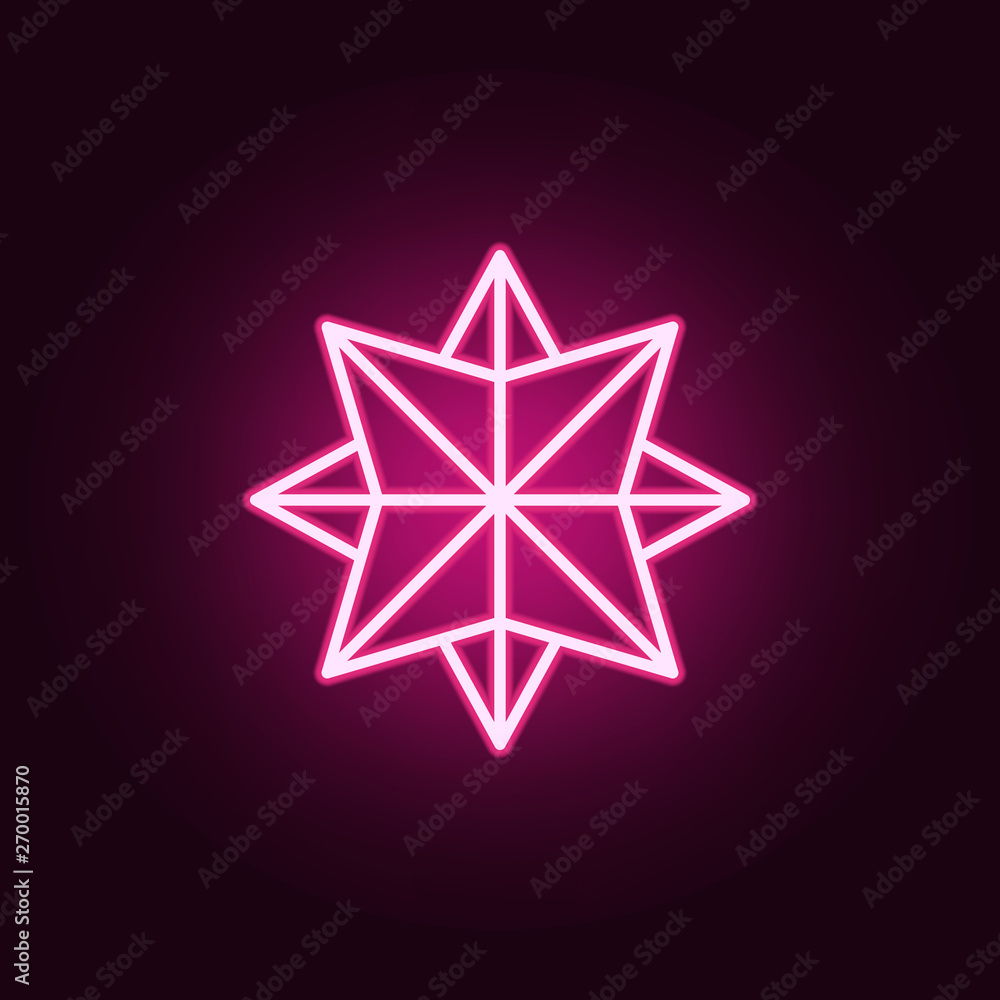 Obraz premium eight-pointed star neon icon. Elements of web set. Simple icon for websites, web design, mobile app, info graphics