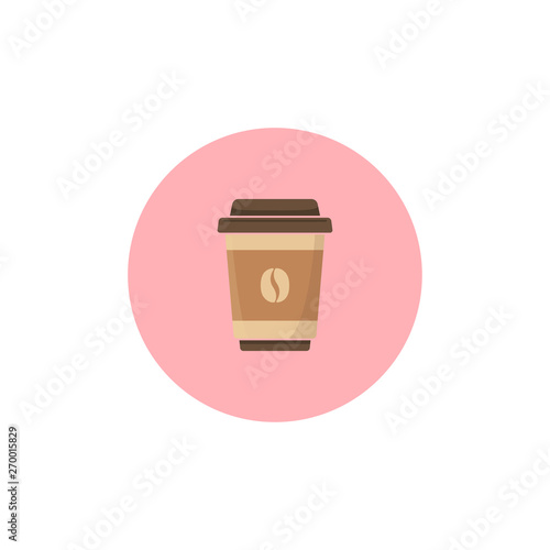 Cute coffee cup icon flat design vector