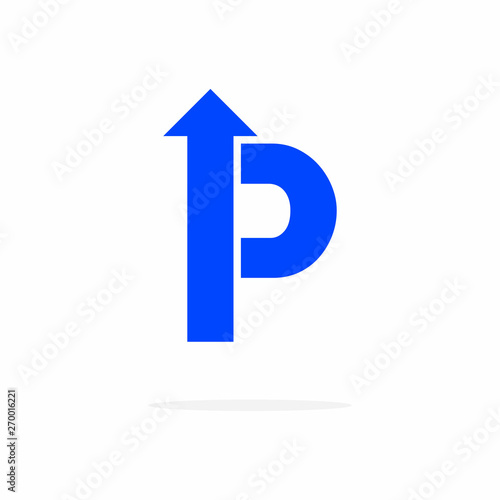 Free Download Vector Bold Arrow Logo Letter P - GFXLoad