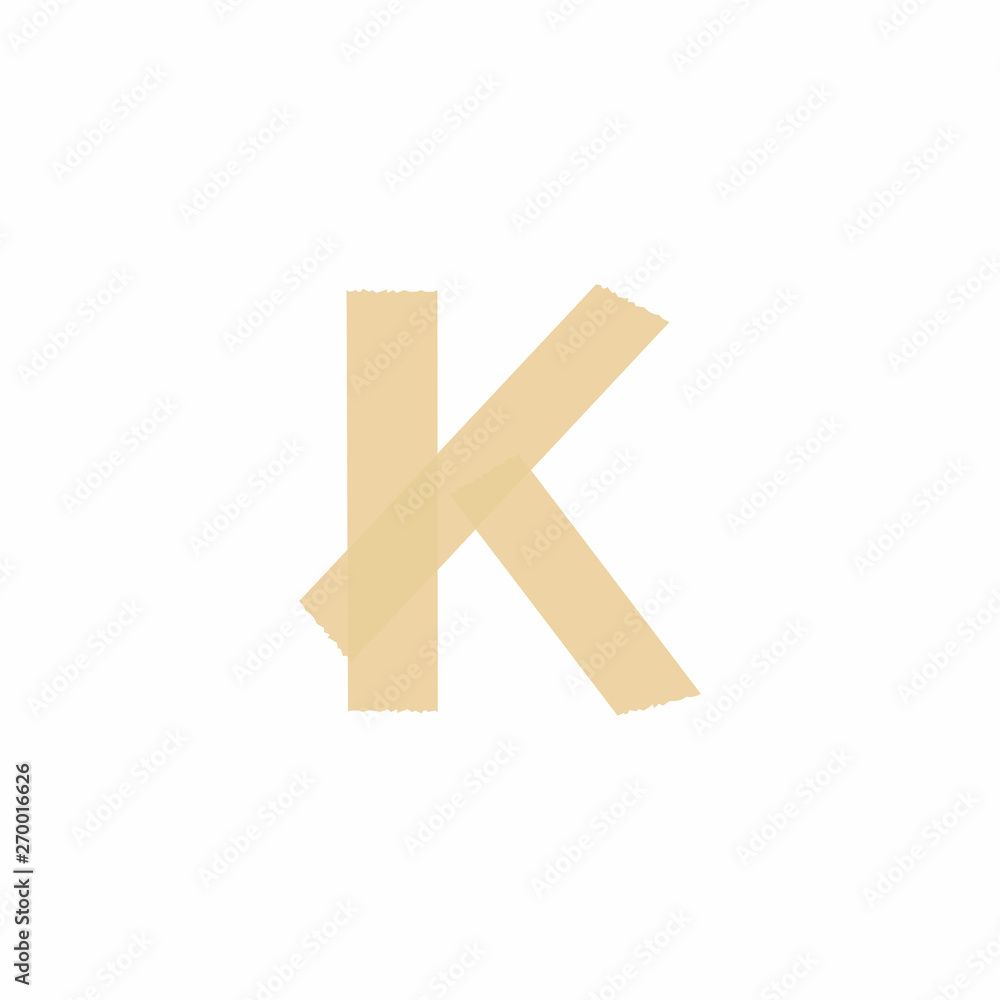 Obraz premium Vector Tape Logo Letter K