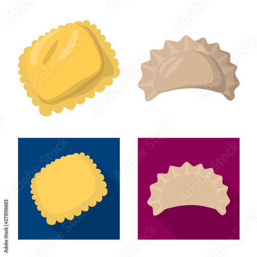 Vector illustration of products  and cooking logo. Set of products  and appetizer stock symbol for web.