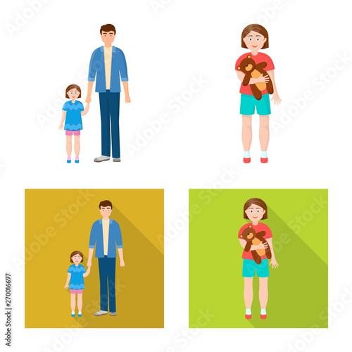 Vector design of character and avatar sign. Collection of character and portrait stock symbol for web.