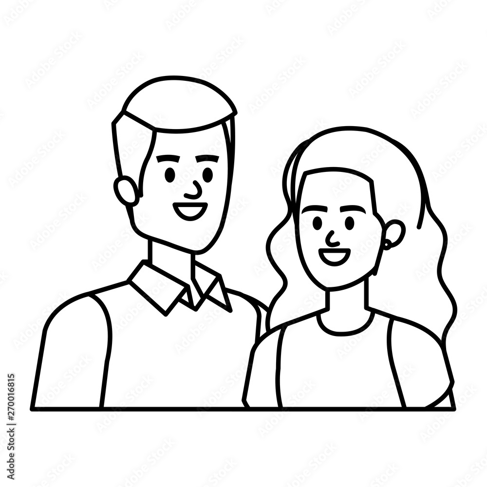 business couple avatars characters vector illustration business couple avatars characters vector illustration
