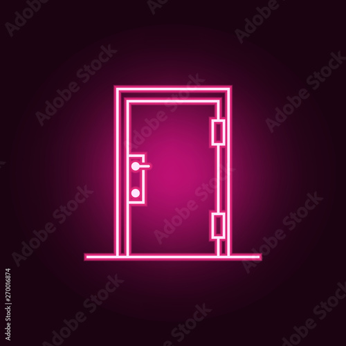 Door neon icon. Elements of web set. Simple icon for websites, web design, mobile app, info graphics