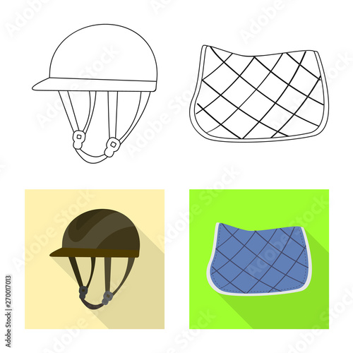 Vector design of equipment and riding symbol. Set of equipment and competition stock symbol for web.