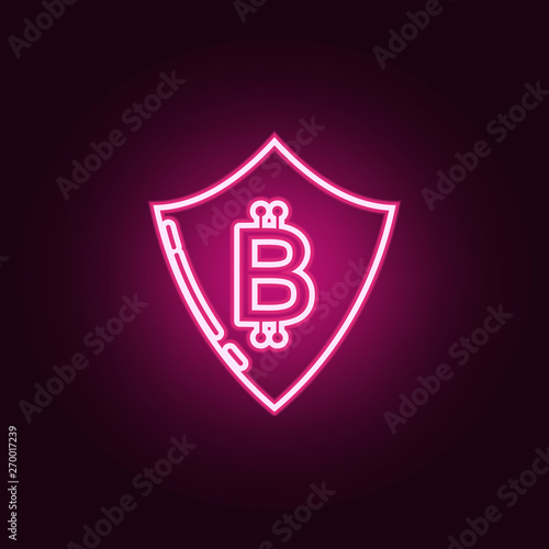 reliability of the crepto currency neon icon. Elements of web set. Simple icon for websites, web design, mobile app, info graphics