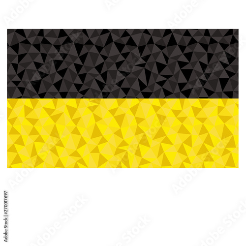 Polygonal flag of Baden-Wurttemberg, Germany in low poly style vector illustration 