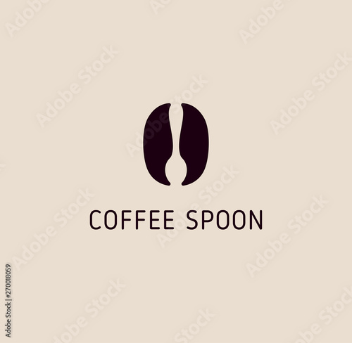 Coffee spoon negative space logo 