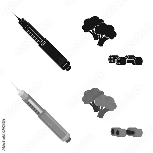 Vector design of diet and treatment  icon. Collection of diet and medicine vector icon for stock.