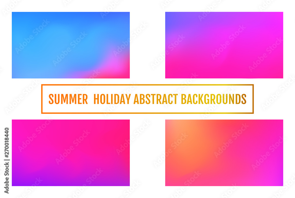 Summer holiday banner, abstract background Set of Modern colorful flow poster.
