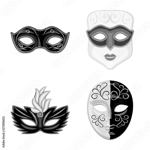 Vector design of Venezia and festival icon. Set of Venezia and celebration stock vector illustration.