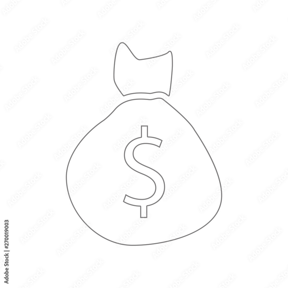 Money Bag Dollar Symbolicon. Element of web for mobile concept and web apps icon. Outline, thin line icon for website design and development, app development Money Bag Dollar Symbolicon. Element of web for mobile concept and web apps icon. Outline, thin line icon for website design and development, app development