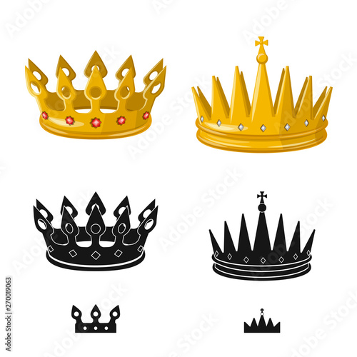 Isolated object of medieval and nobility icon. Collection of medieval and monarchy stock symbol for web.