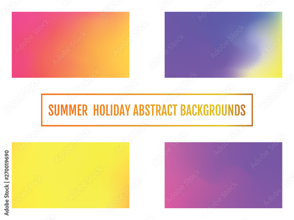 Naklejka premium Summer holiday banner, abstract background Set of Modern colorful flow poster.