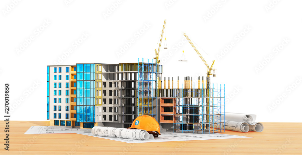 building under construction. 3d illustration