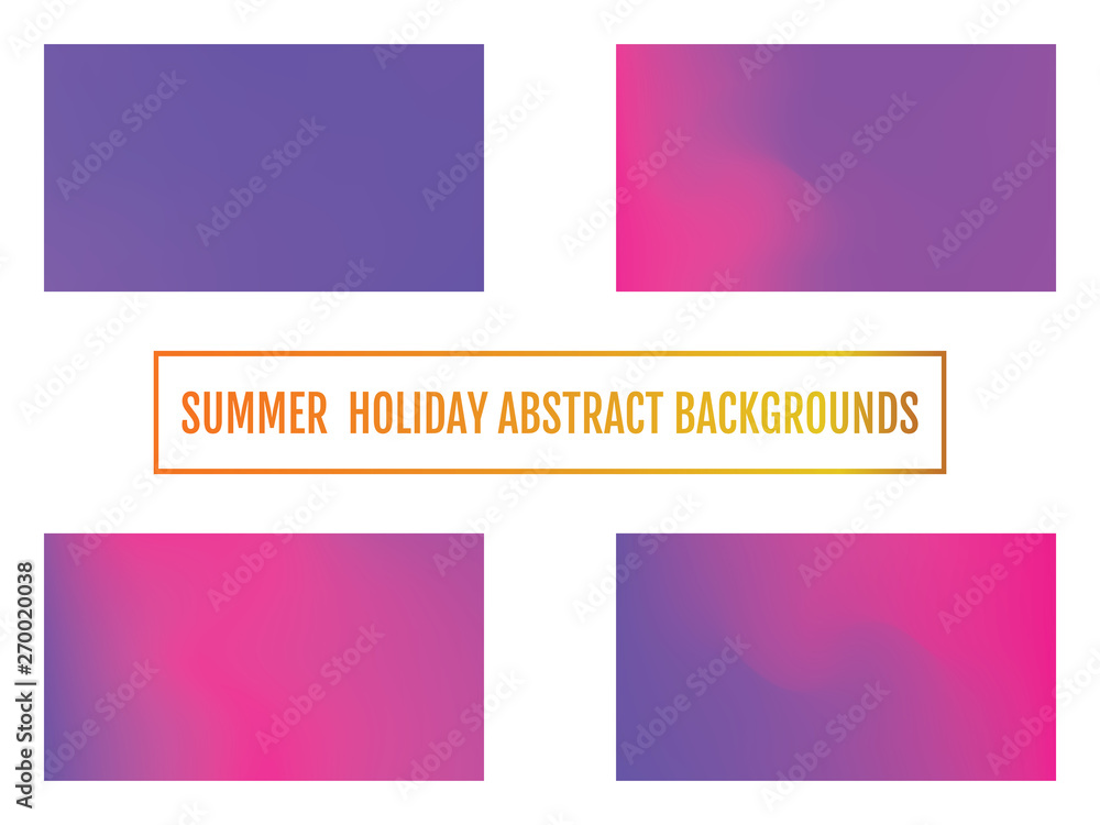 Set of Abstract Color Gradient Background for your Design. Summer holiday banner, abstract background