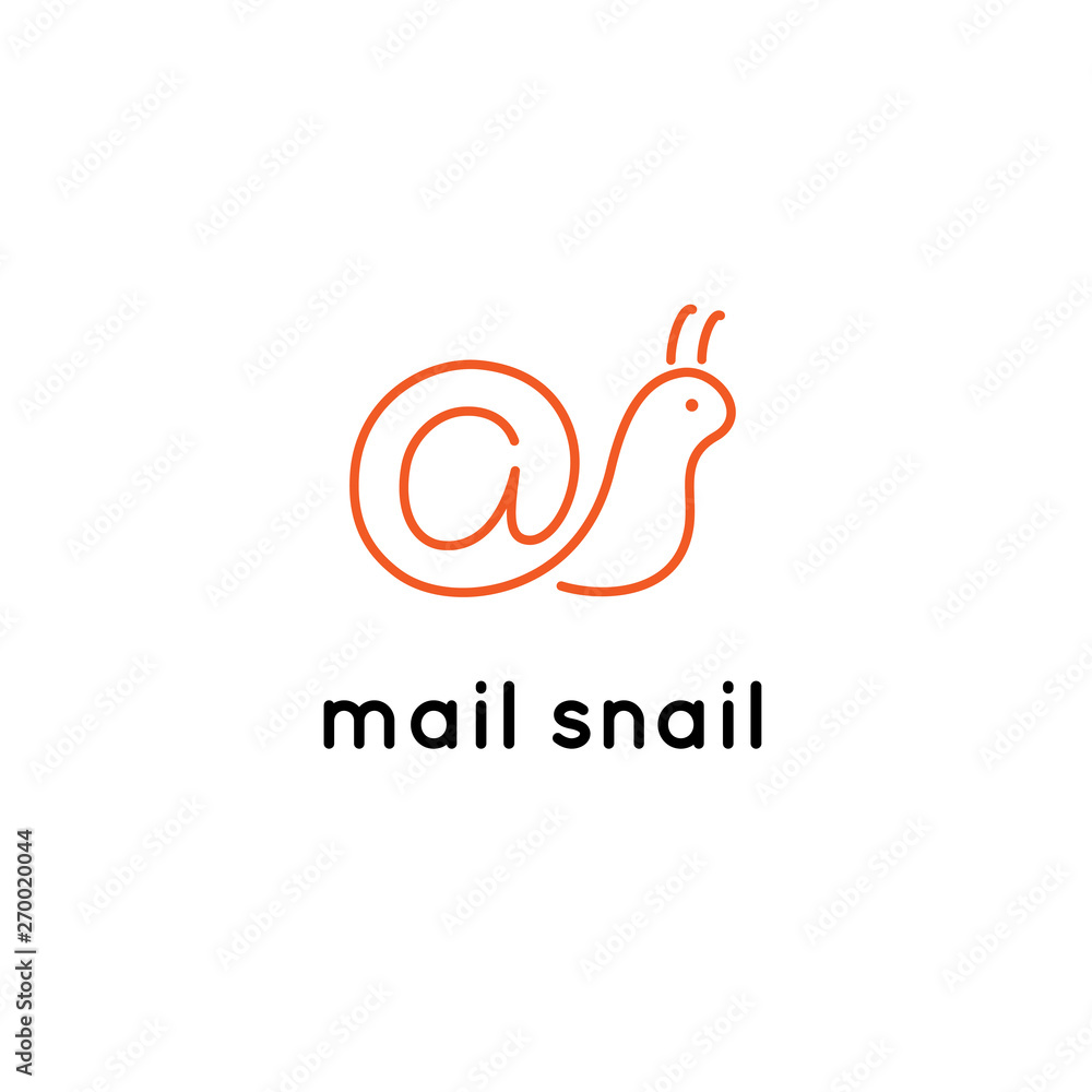 Funny email logo snail icon vector Funny email logo snail icon vector