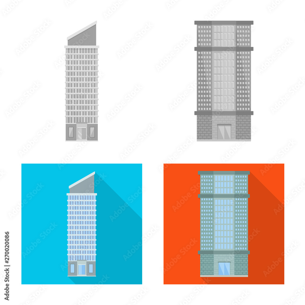 Isolated object of municipal and center logo. Set of municipal and estate   stock symbol for web.