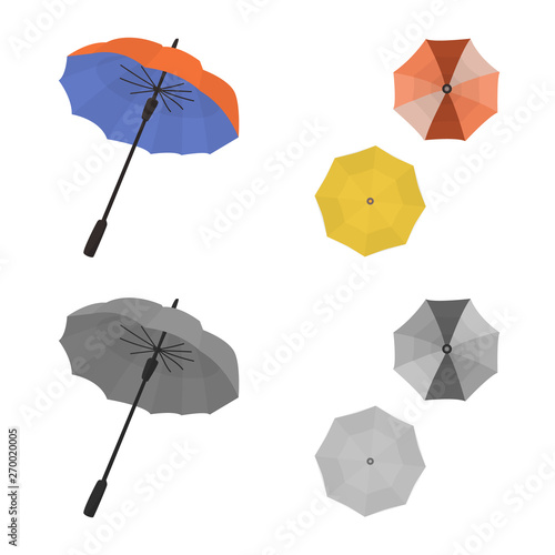 Vector design of protection and closed symbol. Set of protection and rainy stock symbol for web.