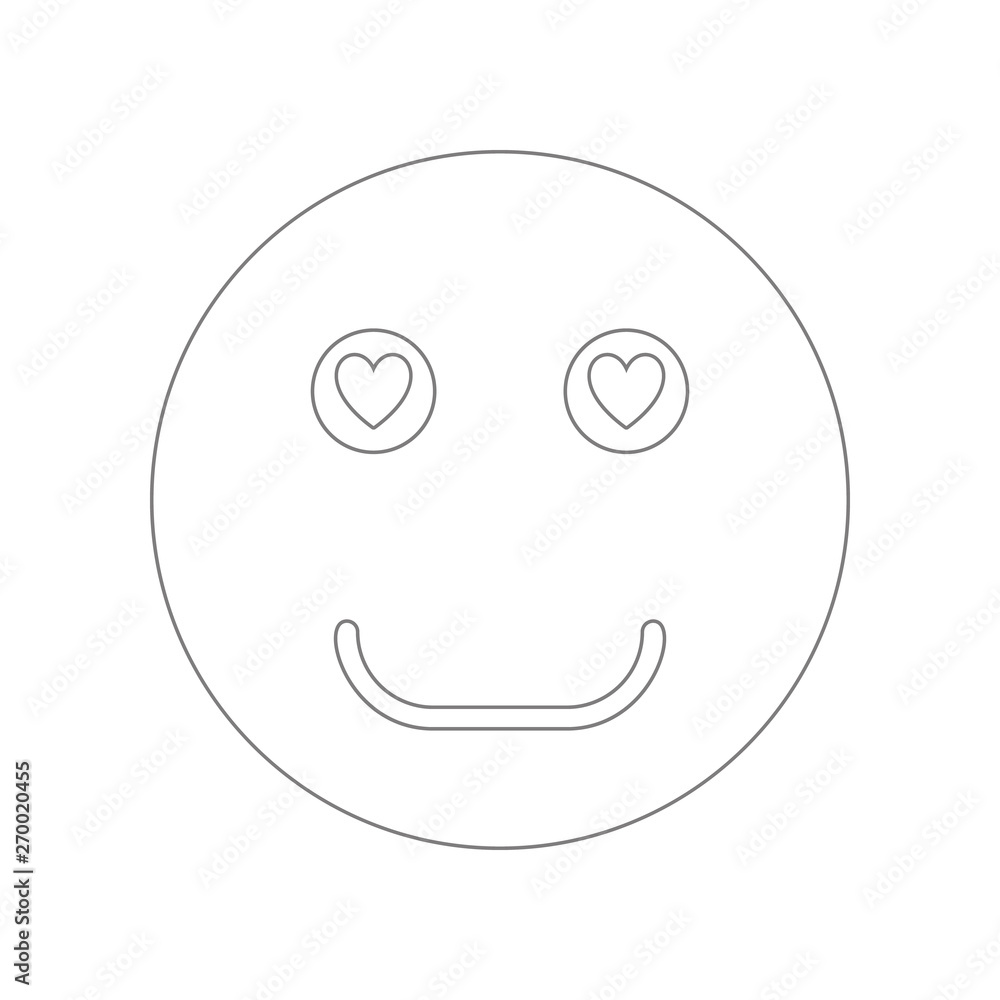 Smiley face in love icon. Element of web for mobile concept and web apps icon. Outline, thin line icon for website design and development, app development Smiley face in love icon. Element of web for mobile concept and web apps icon. Outline, thin line icon for website design and development, app development