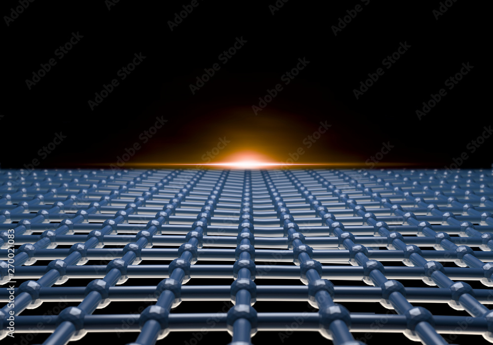 Naklejka premium 3D model graphene. 3d render molecule.