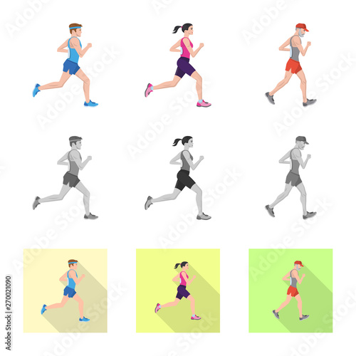 Vector illustration of sport  and winner sign. Collection of sport  and fitness  stock vector illustration.