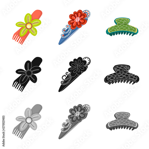 Isolated object of beauty and fashion sign. Collection of beauty and female stock vector illustration.