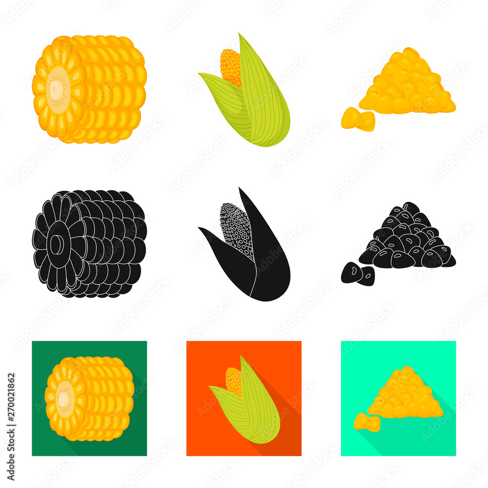 Vector design of cornfield and vegetable sign. Collection of cornfield and vegetarian vector icon for stock. Vector design of cornfield and vegetable sign. Collection of cornfield and vegetarian vector icon for stock.