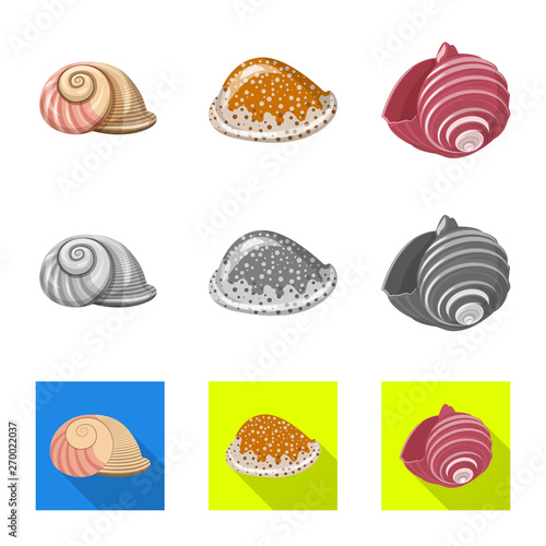 Isolated object of animal and decoration icon. Collection of animal and ocean vector icon for stock. © Svitlana