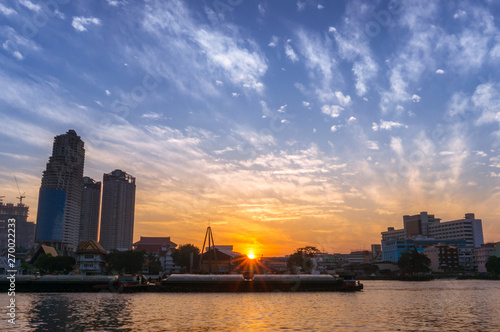 Beautiful sunrise in Bangkok city in Thailand © Olga K