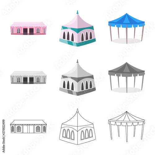 Vector design of roof and folding icon. Collection of roof and architecture vector icon for stock. © Svitlana