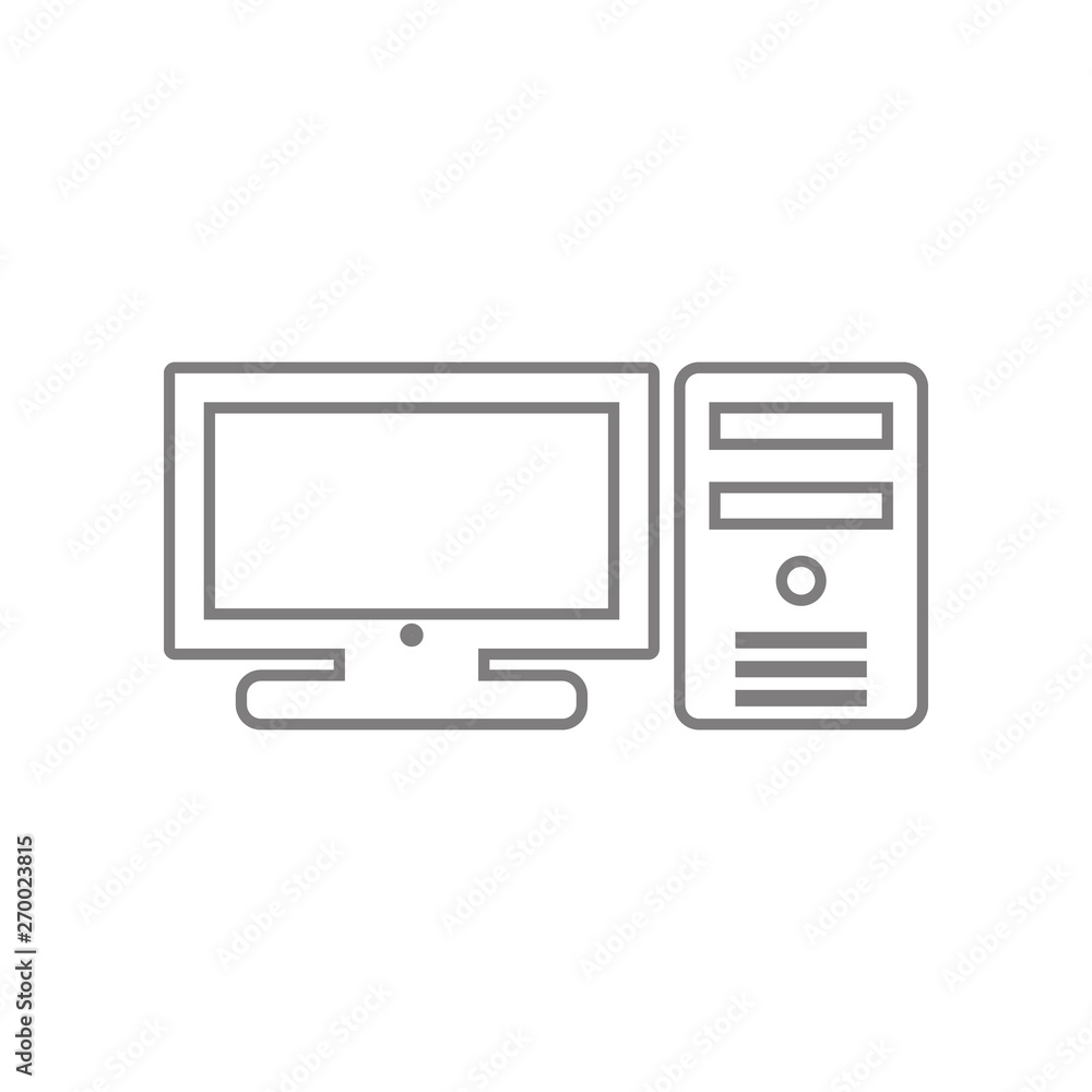 PC icon. Element of web for mobile concept and web apps icon. Outline, thin line icon for website design and development, app development PC icon. Element of web for mobile concept and web apps icon. Outline, thin line icon for website design and development, app development