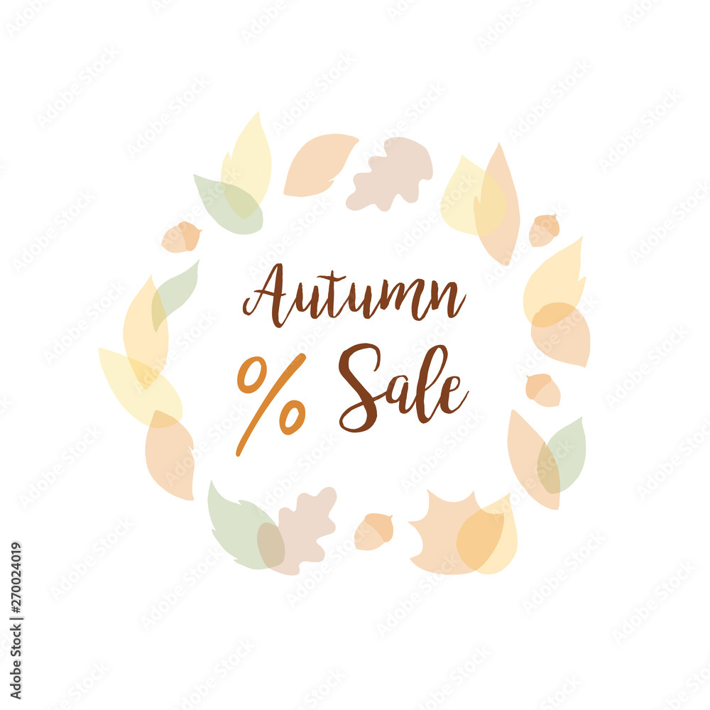 Autumn sale frame design with leaves vector