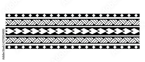 Tattoo tribal maori pattern bracelet, polynesian ornamental  border design seamless vector photo