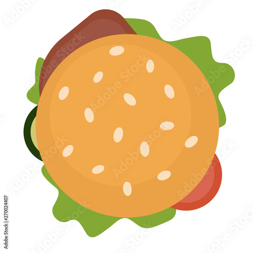 Hamburger flat illustration on white