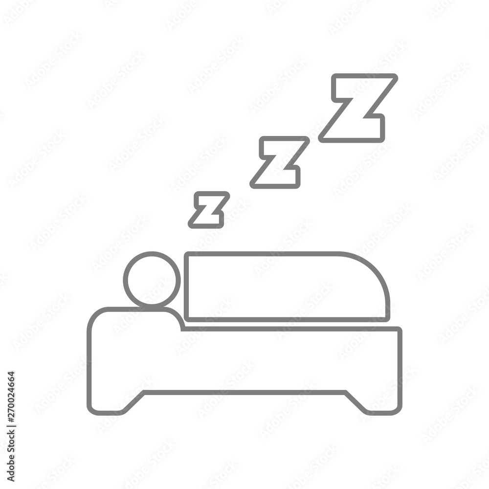 Sleeping icon. Element of web for mobile concept and web apps icon. Outline, thin line icon for website design and development, app development Sleeping icon. Element of web for mobile concept and web apps icon. Outline, thin line icon for website design and development, app development