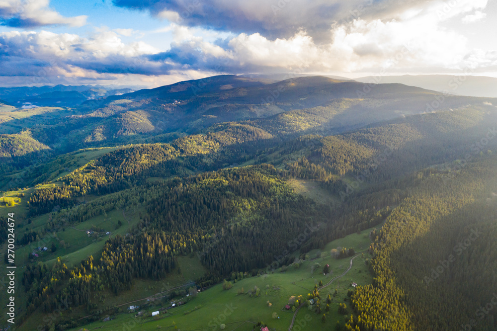 Naklejka premium Sunset over summer contryside.