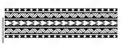 Photo Tattoo tribal maori pattern bracelet, polynesian ornamental  border design seaml