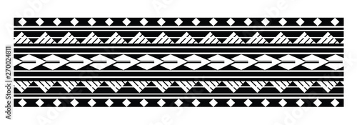 Polynesian tattoo tribal border vector. Samoan maori band design.