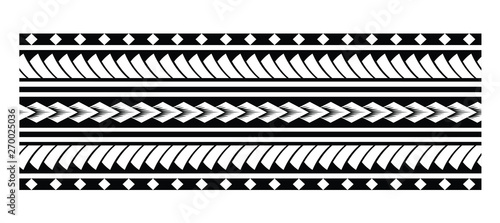 Tattoo tribal maori pattern bracelet, polynesian ornamental border design seamless vector