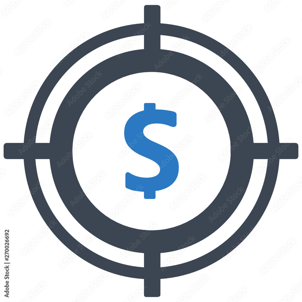 Target budget money flat vector icon Target budget money flat vector icon
