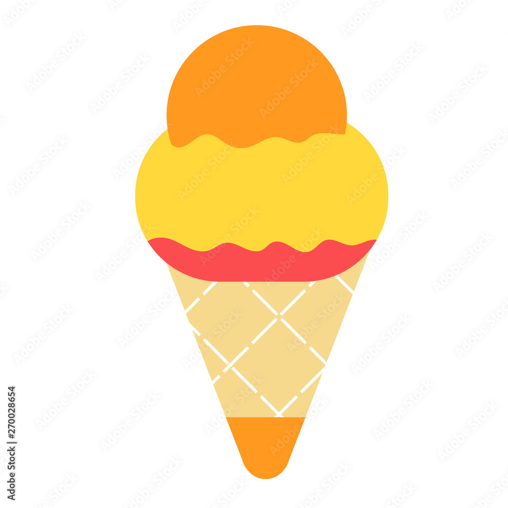 Ice cream flat illustration on white Ice cream flat illustration on white