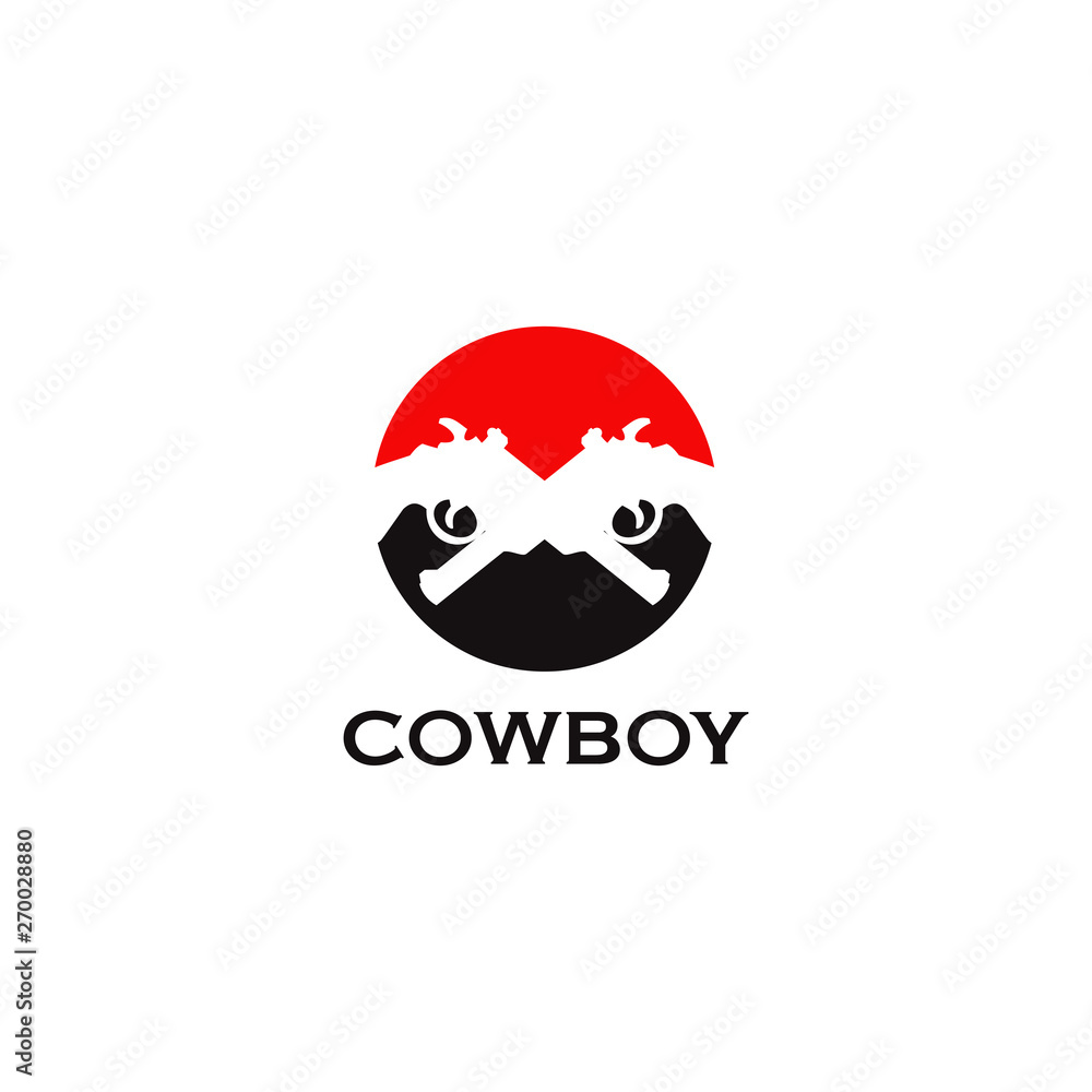 Cowboy logo design vector template